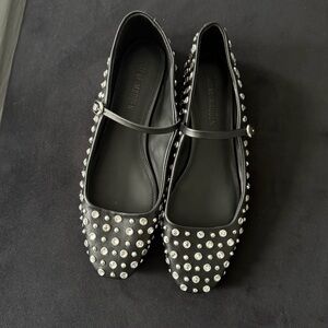 Steve Madden Black Flats with Silver Studs